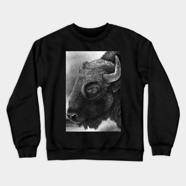 Bison by Christine Leader Crewneck Sweatshirt by Christine204